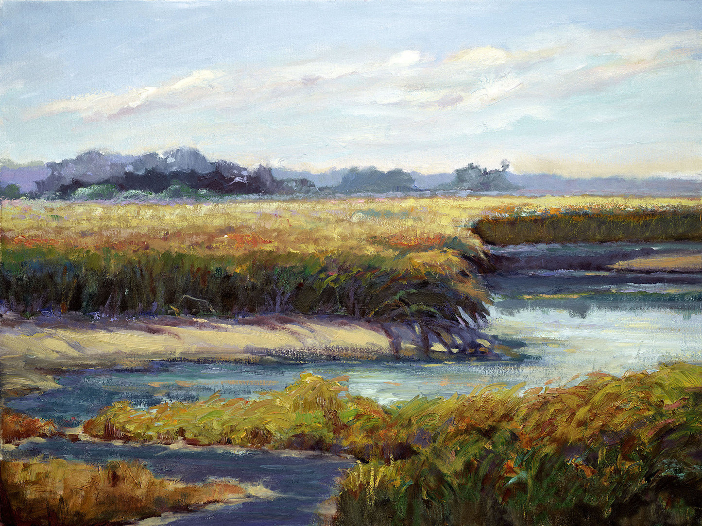 Kiawah Marsh Waterway High Gloss Metal Print