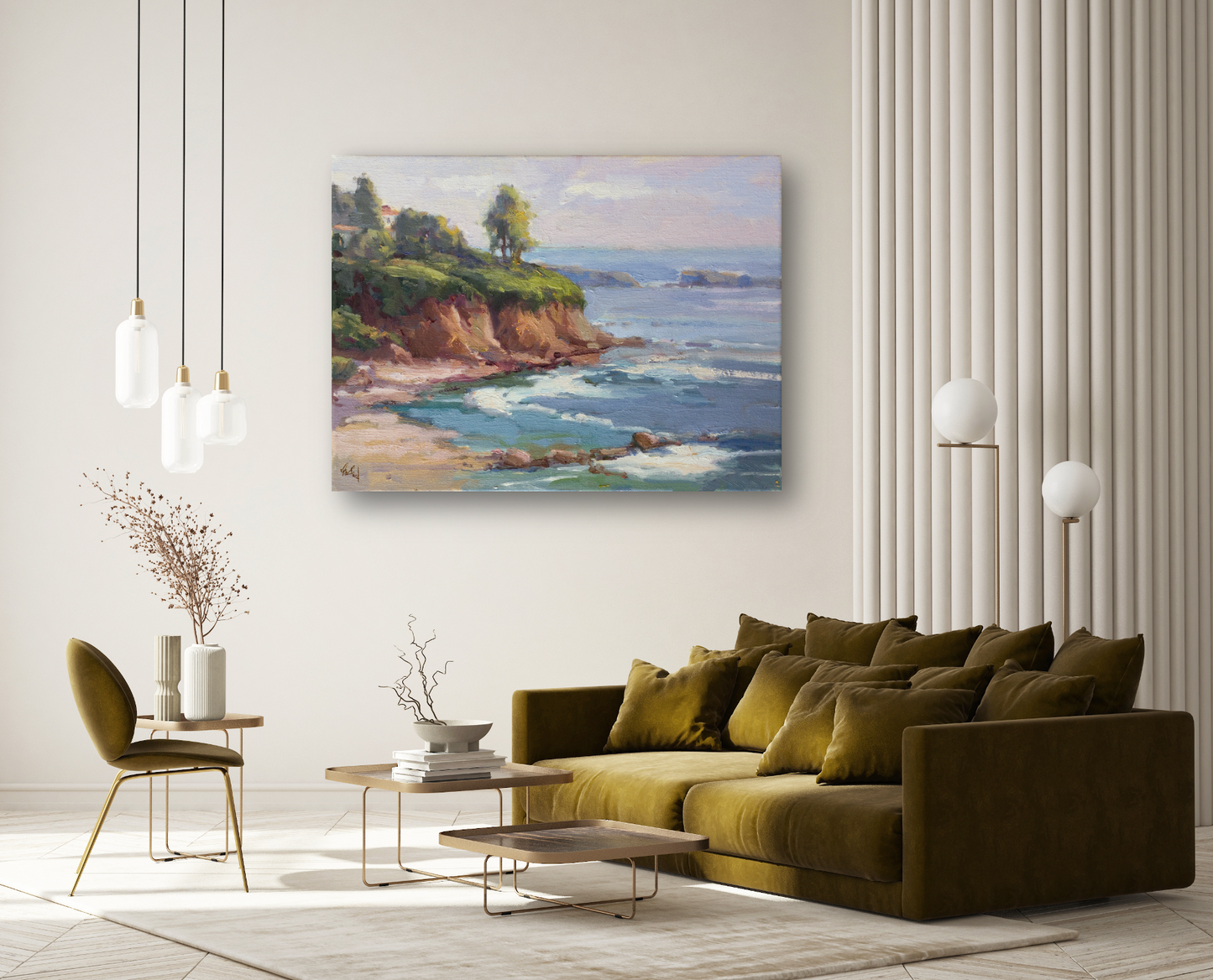 Laguna Cliffs Artist Enhanced Canvas Print