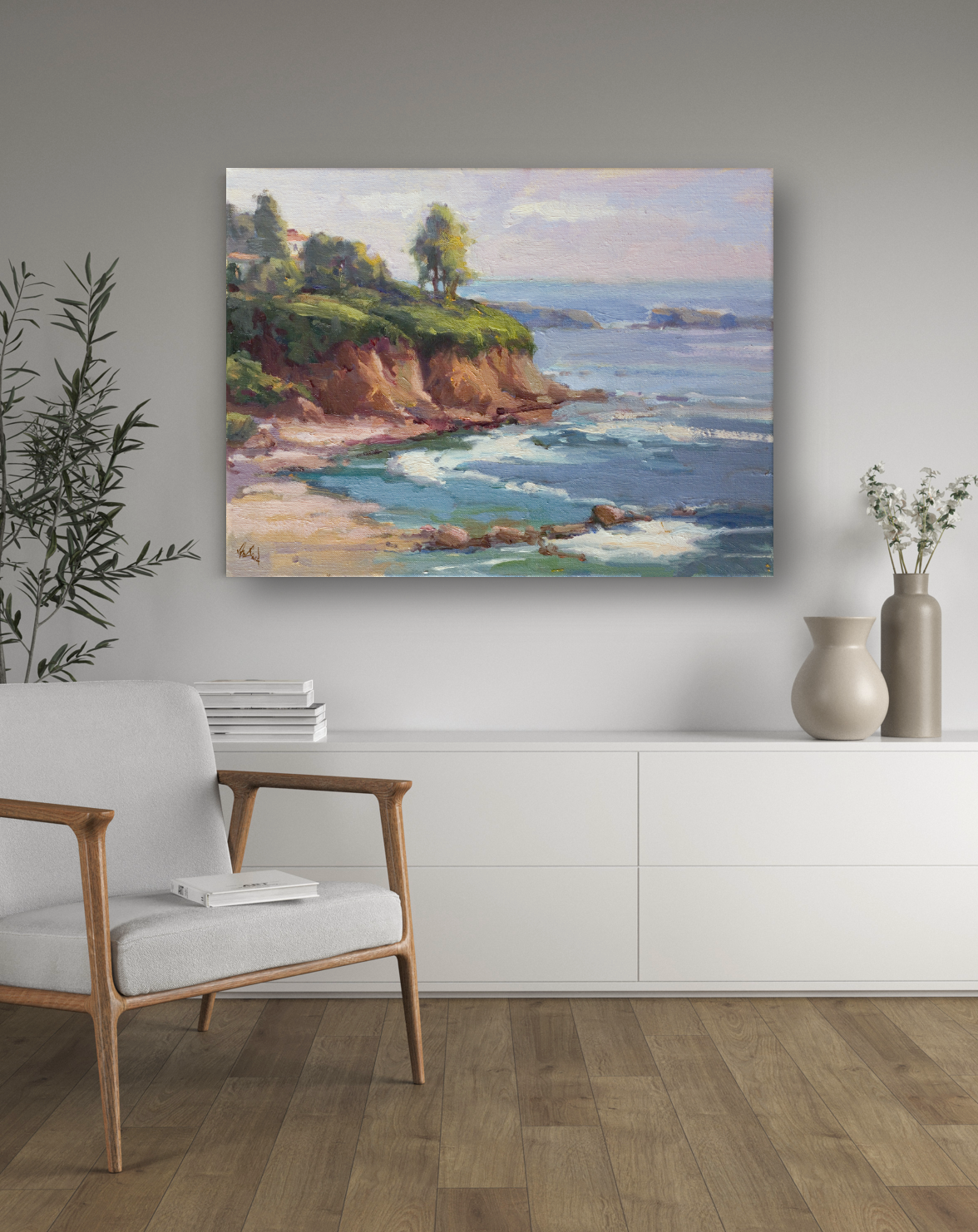 Laguna Cliffs Artist Enhanced Canvas Print