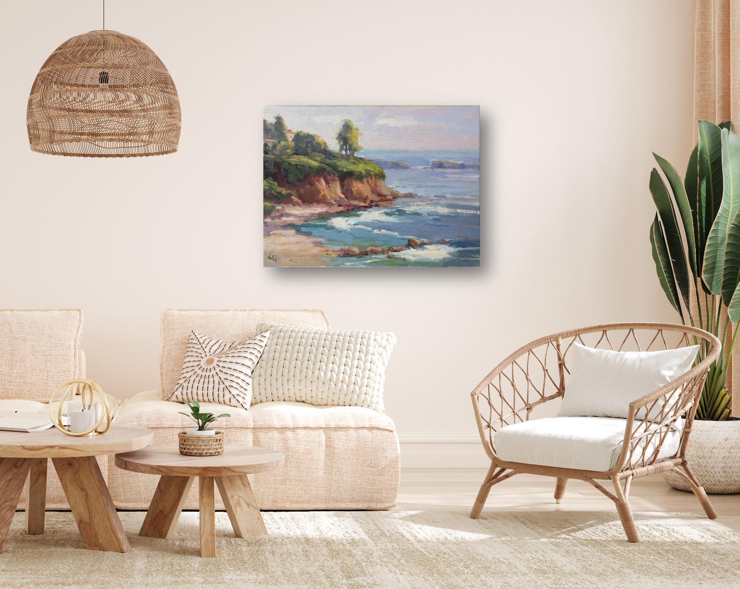 Laguna Cliffs Artist Enhanced Canvas Print