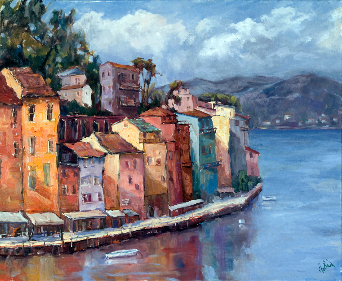 Lake Como Artist Enhanced Canvas Print