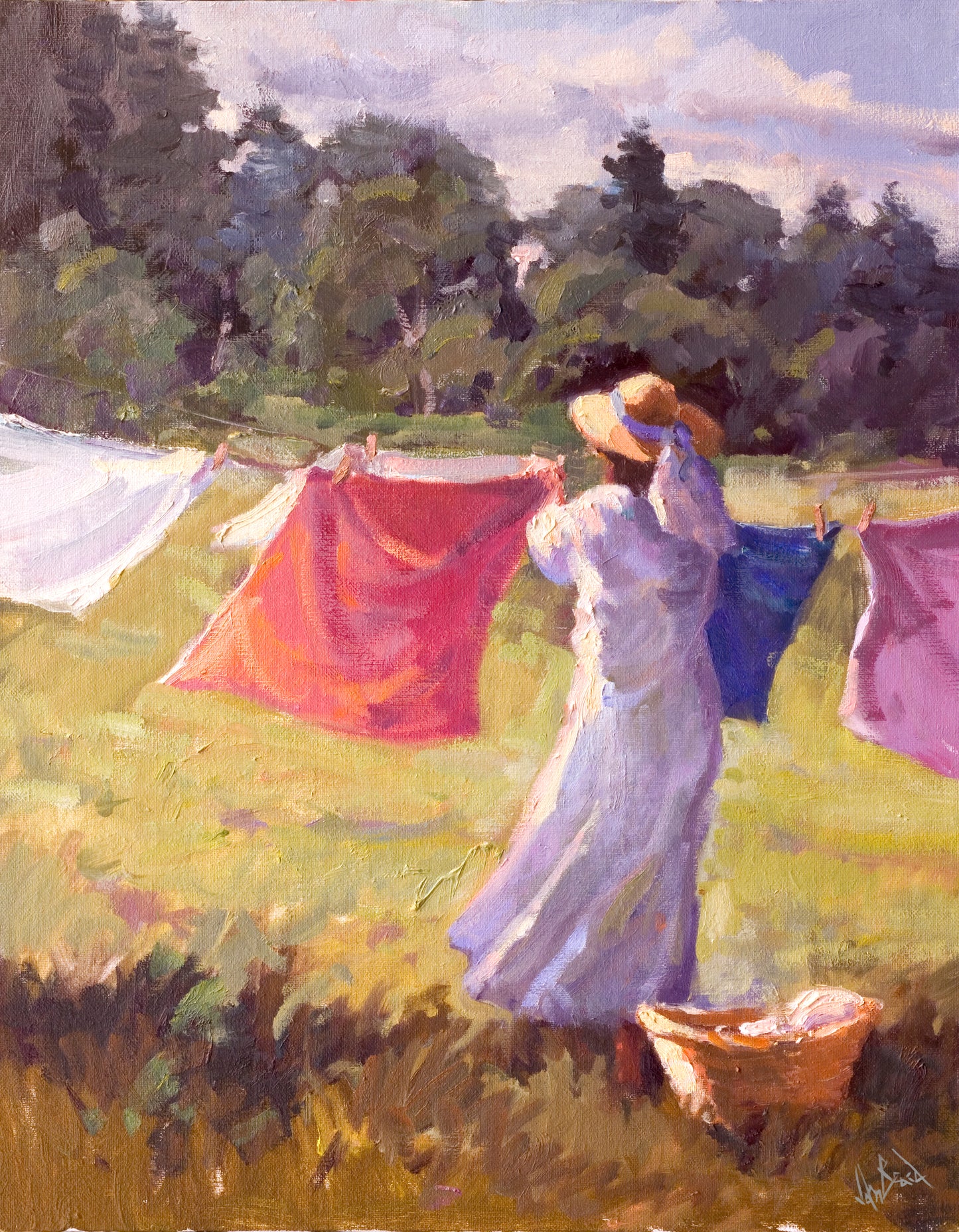 Laundry Day Artist Enhanced Canvas Print