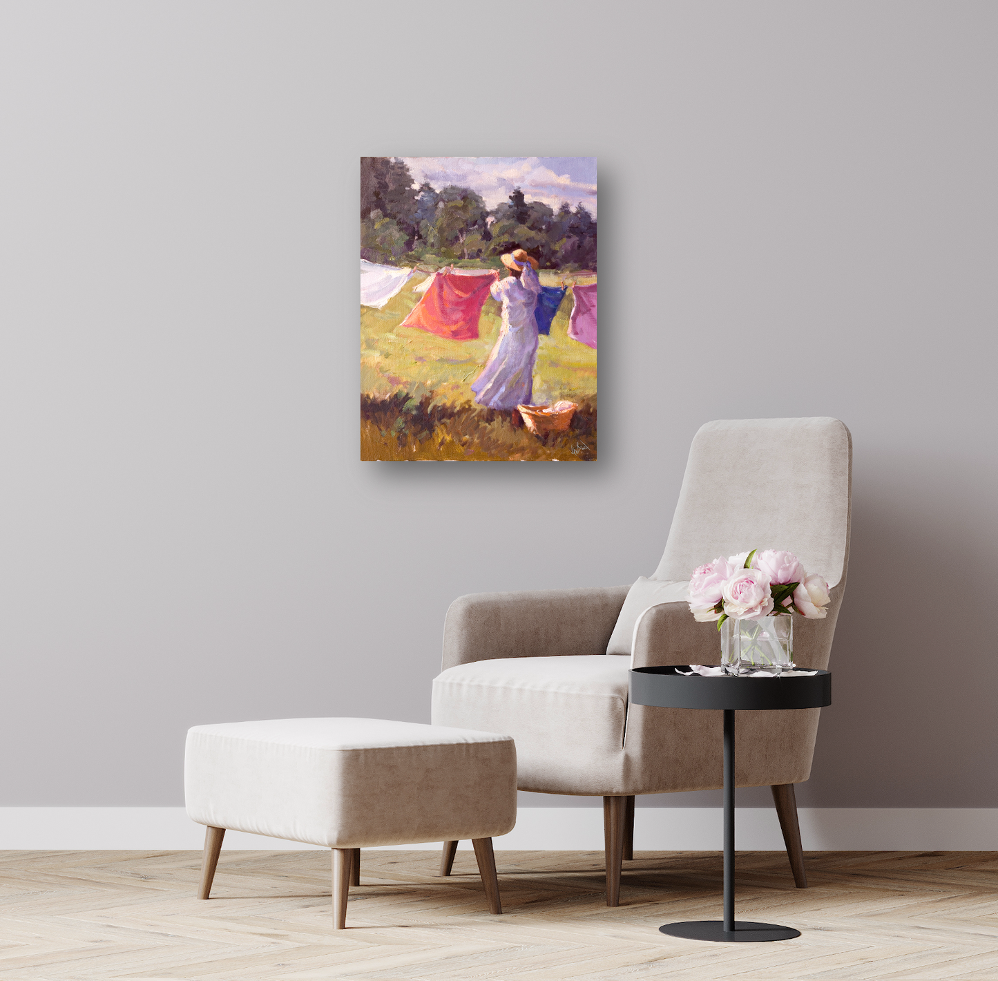 Laundry Day Artist Enhanced Canvas Print