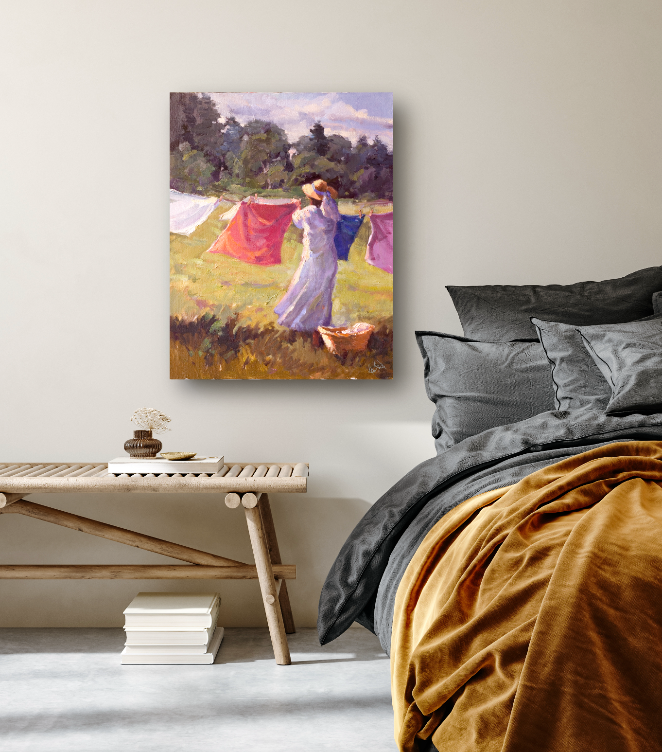 Laundry Day Artist Enhanced Canvas Print