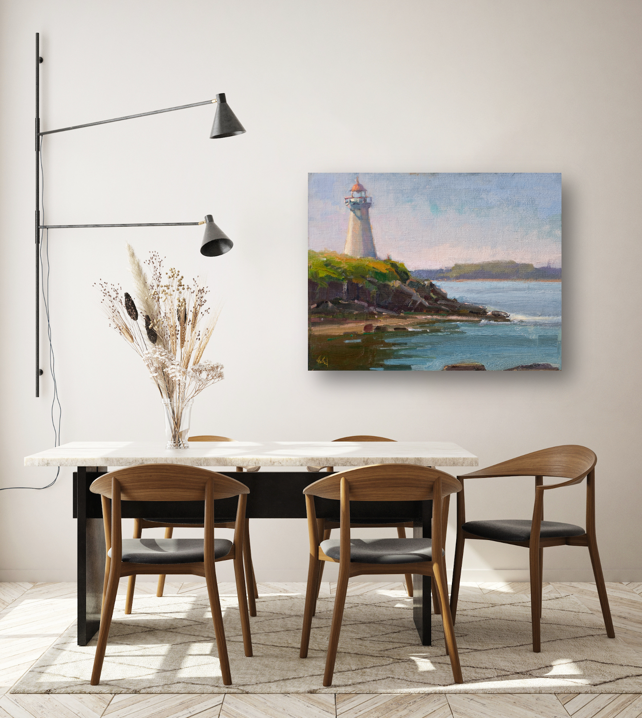 Lighthouse Artist Enhanced Canvas Print