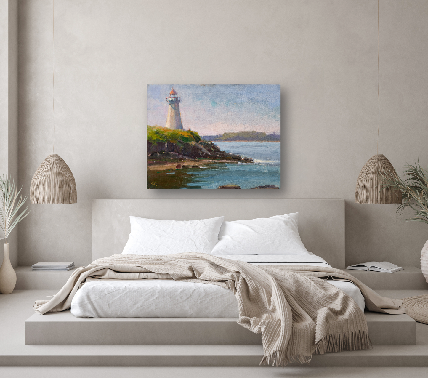 Lighthouse Artist Enhanced Canvas Print