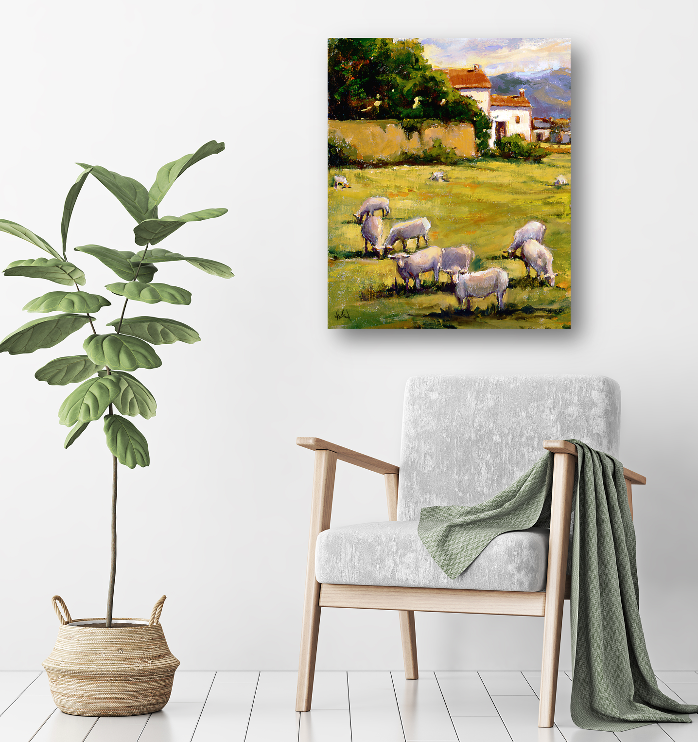 Midday Graze Artist Enhanced Canvas Print