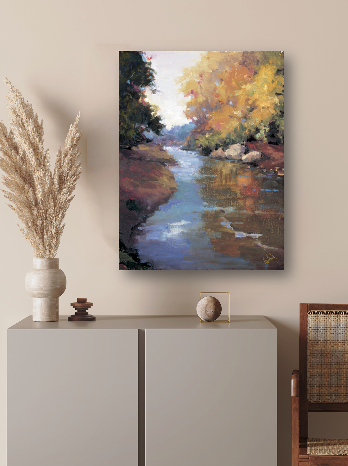 Mountain Stream Artist Enhanced Canvas Print