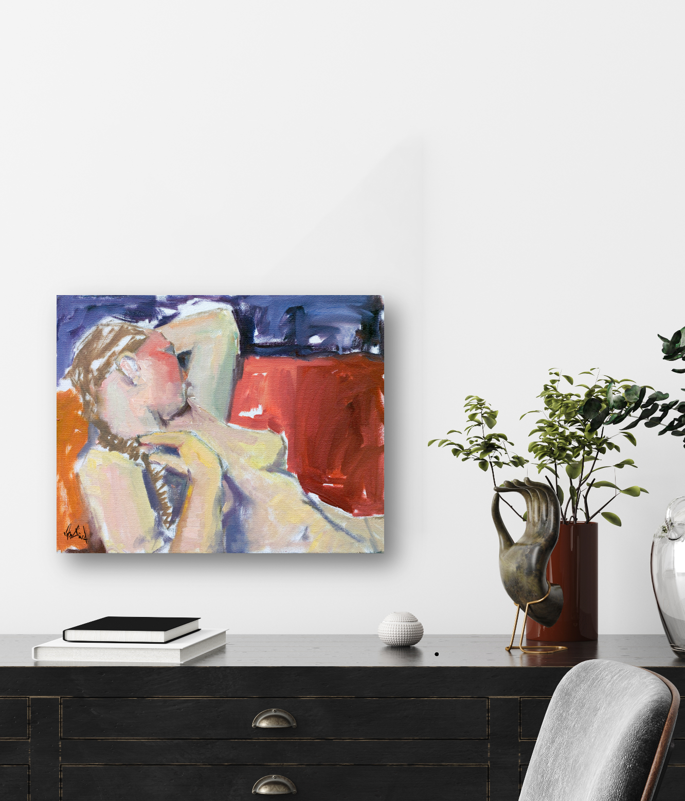 Nude Artist Enhanced Canvas Print