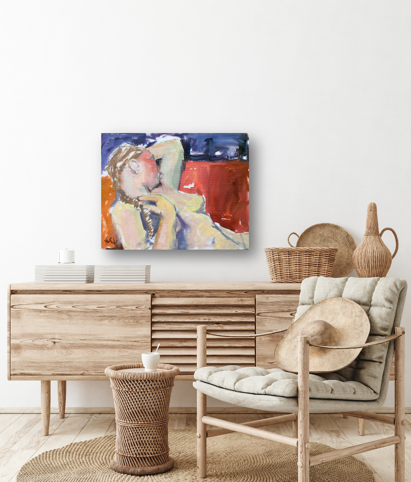 Nude Artist Enhanced Canvas Print