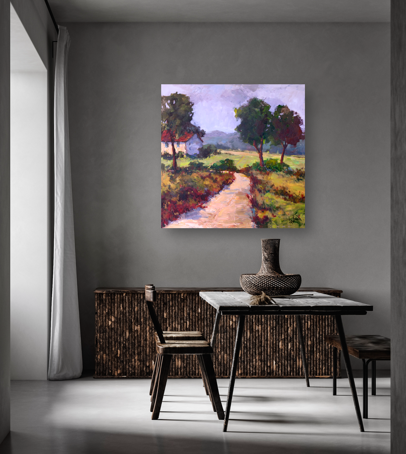 Path to Cottage Artist Canvas Enhanced Print