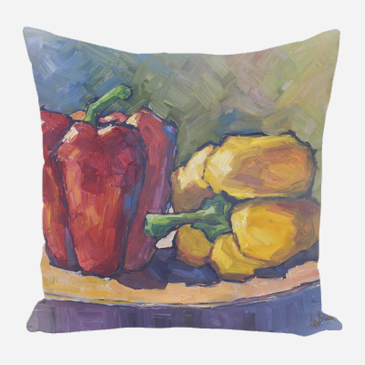 Peppers on a Plate Pillow