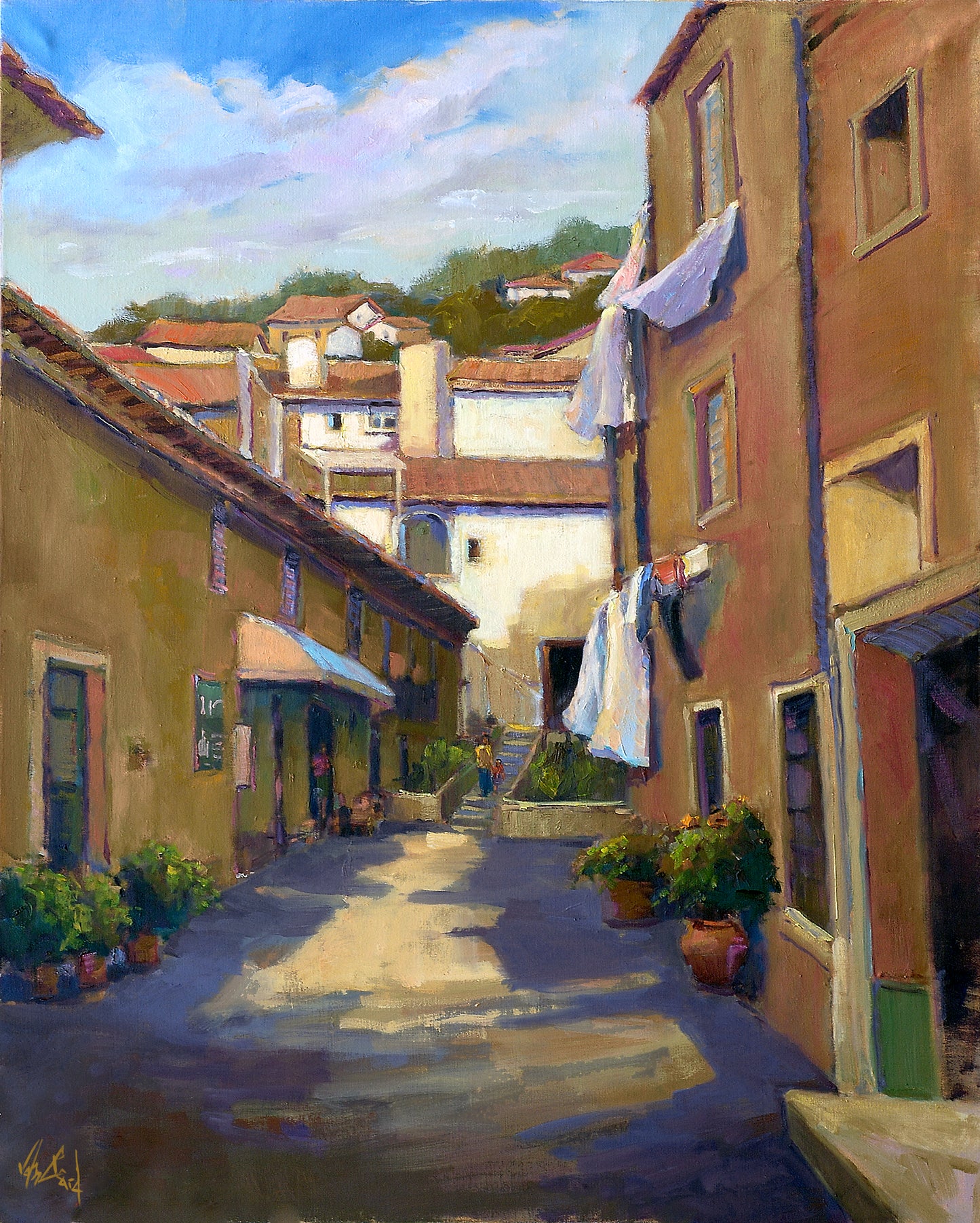 Portuguese Alley Artist Enhanced Canvas Print