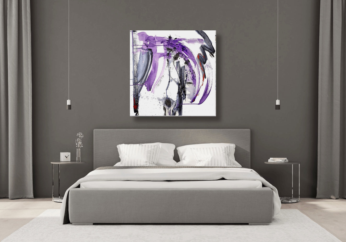 Purple and Black II High Gloss Acrylic Print