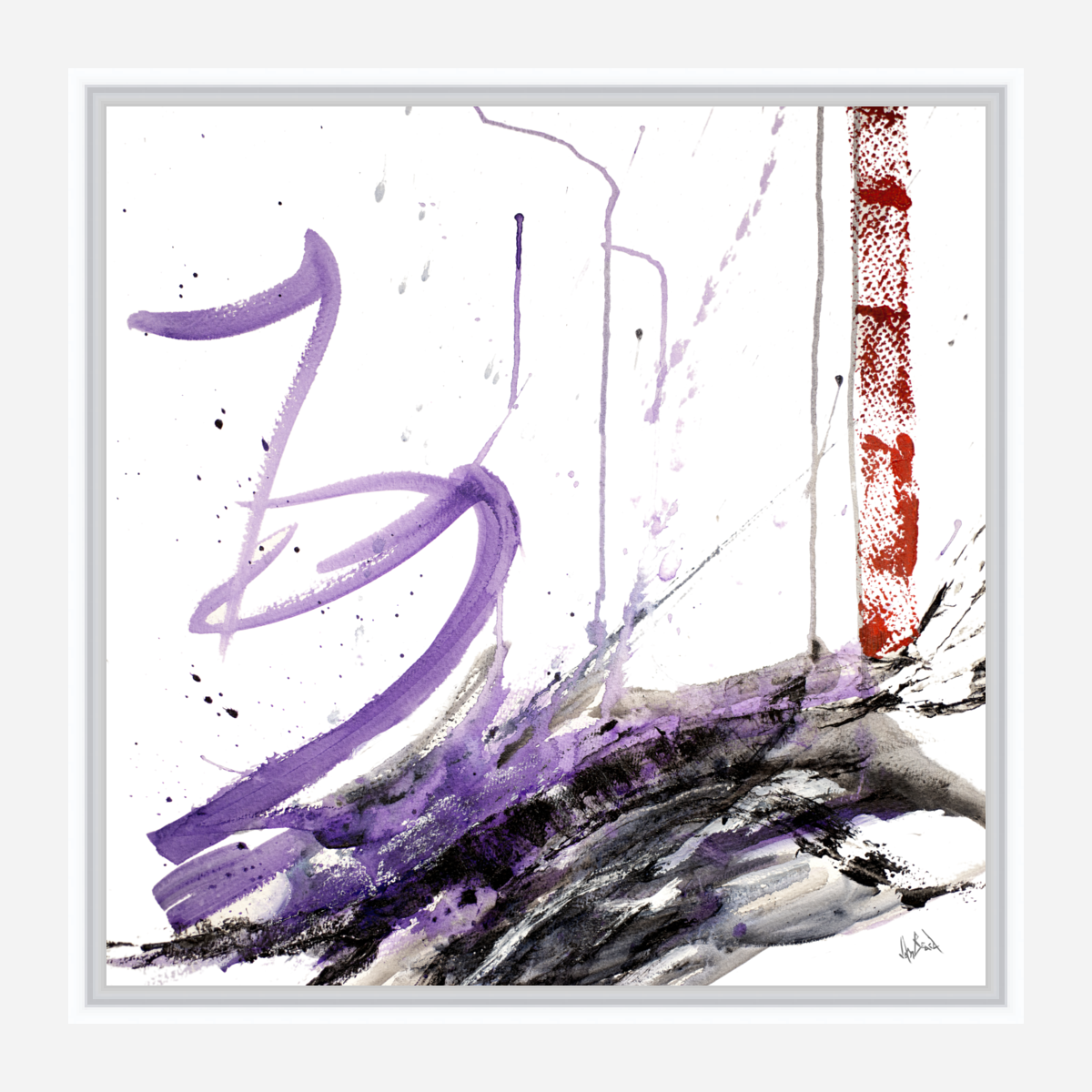 Purple and Black III Artist Enhanced Canvas Print