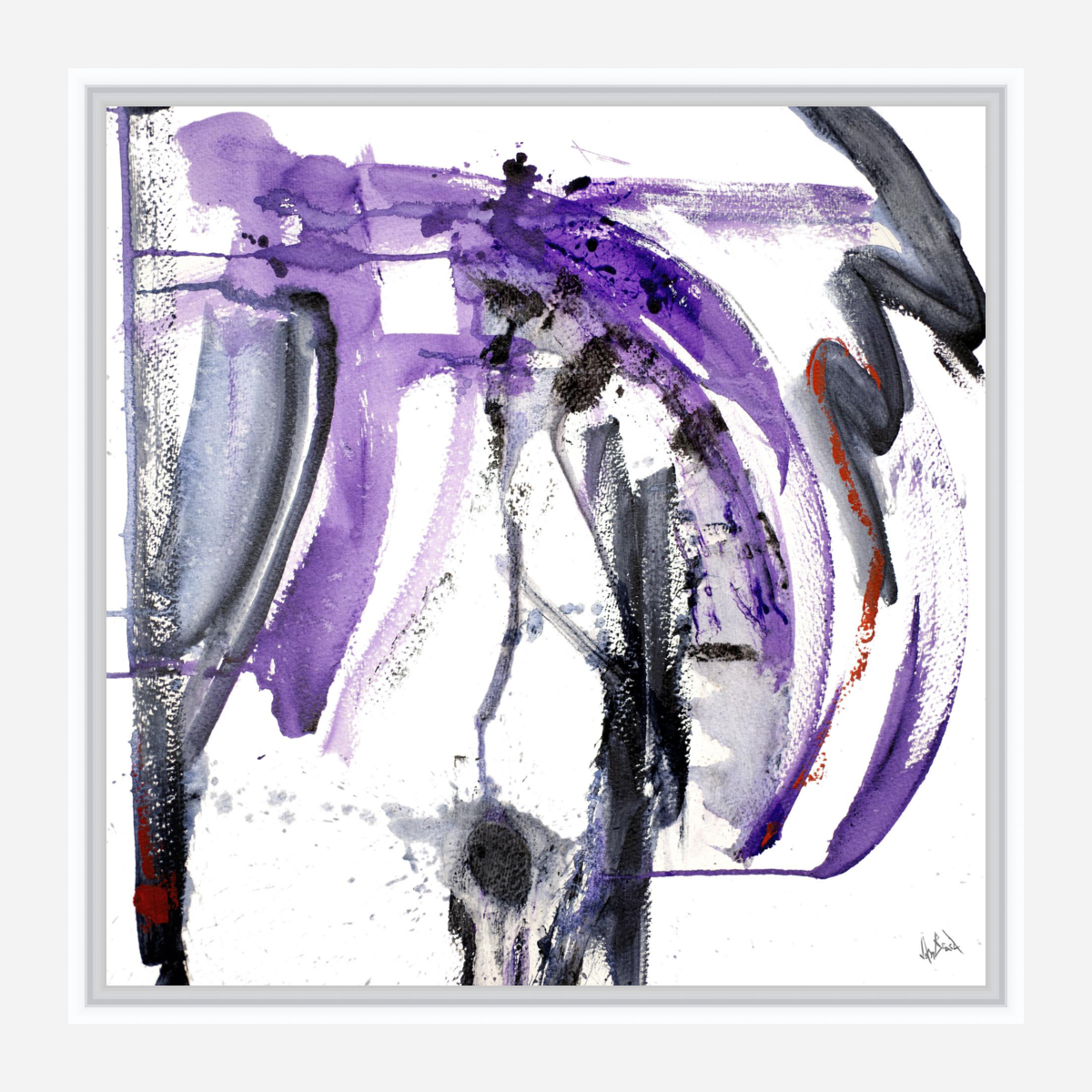 Purple and Black II Artist Enhanced Canvas Print