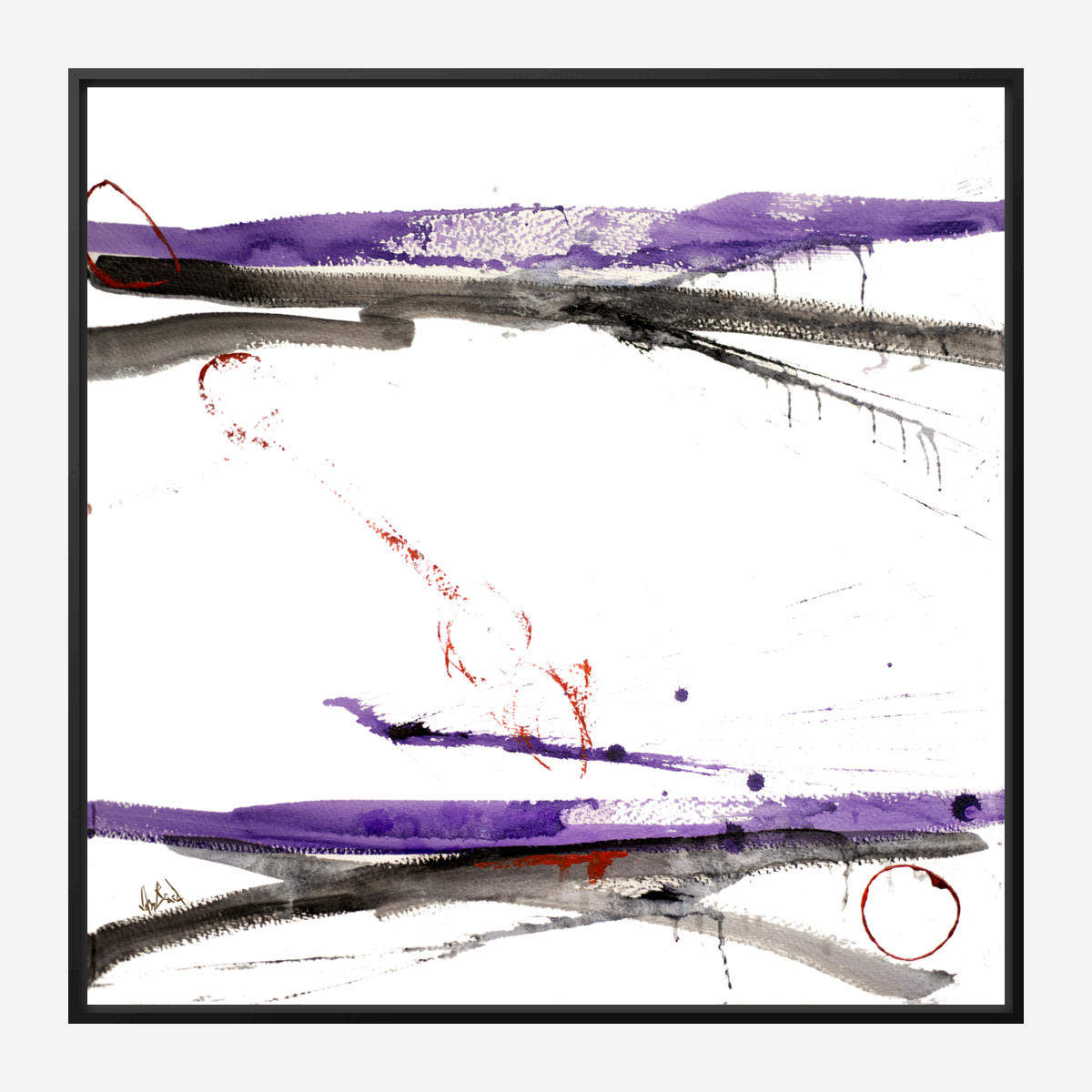 Purple and Black IV Artist Enhanced Canvas Print