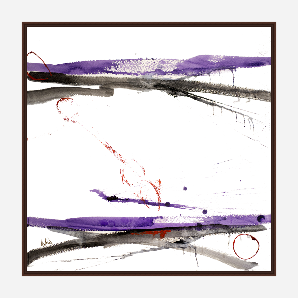 Purple and Black IV Artist Enhanced Canvas Print