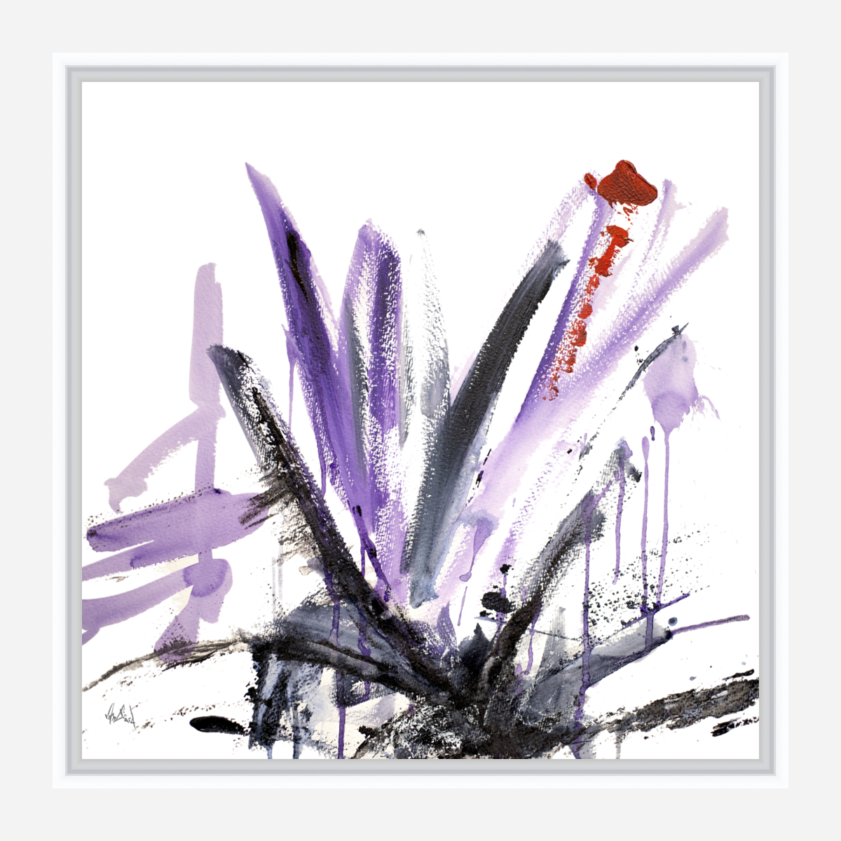 Purple and Black I Artist Enhanced Canvas Print