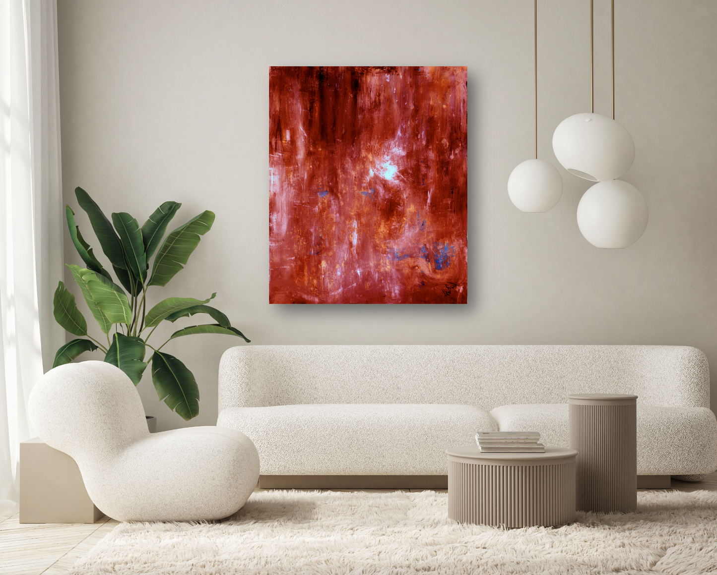 Red Carnation Artist Enhanced Canvas Print