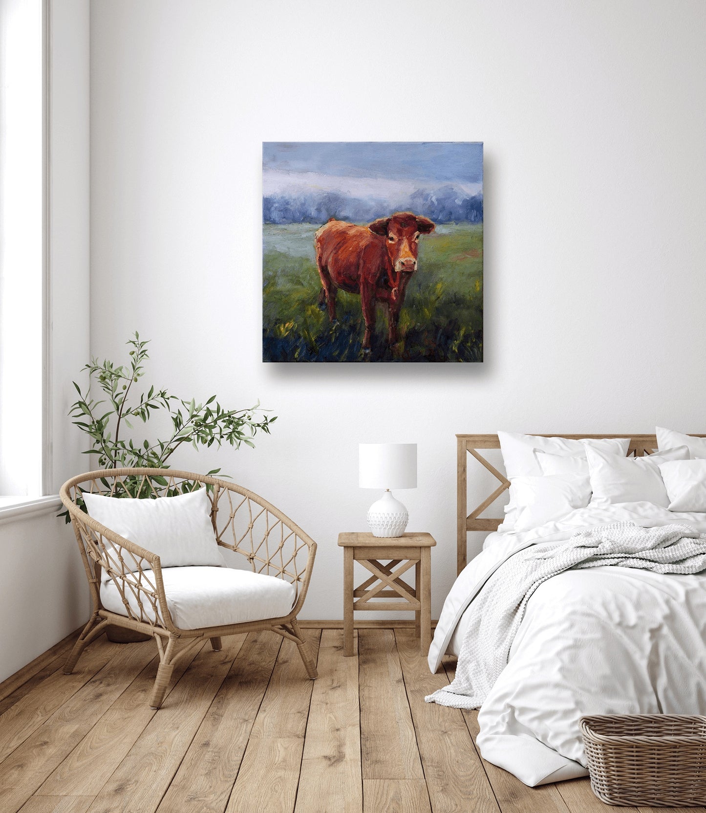 Red Cow Bell Glossy Poster Print