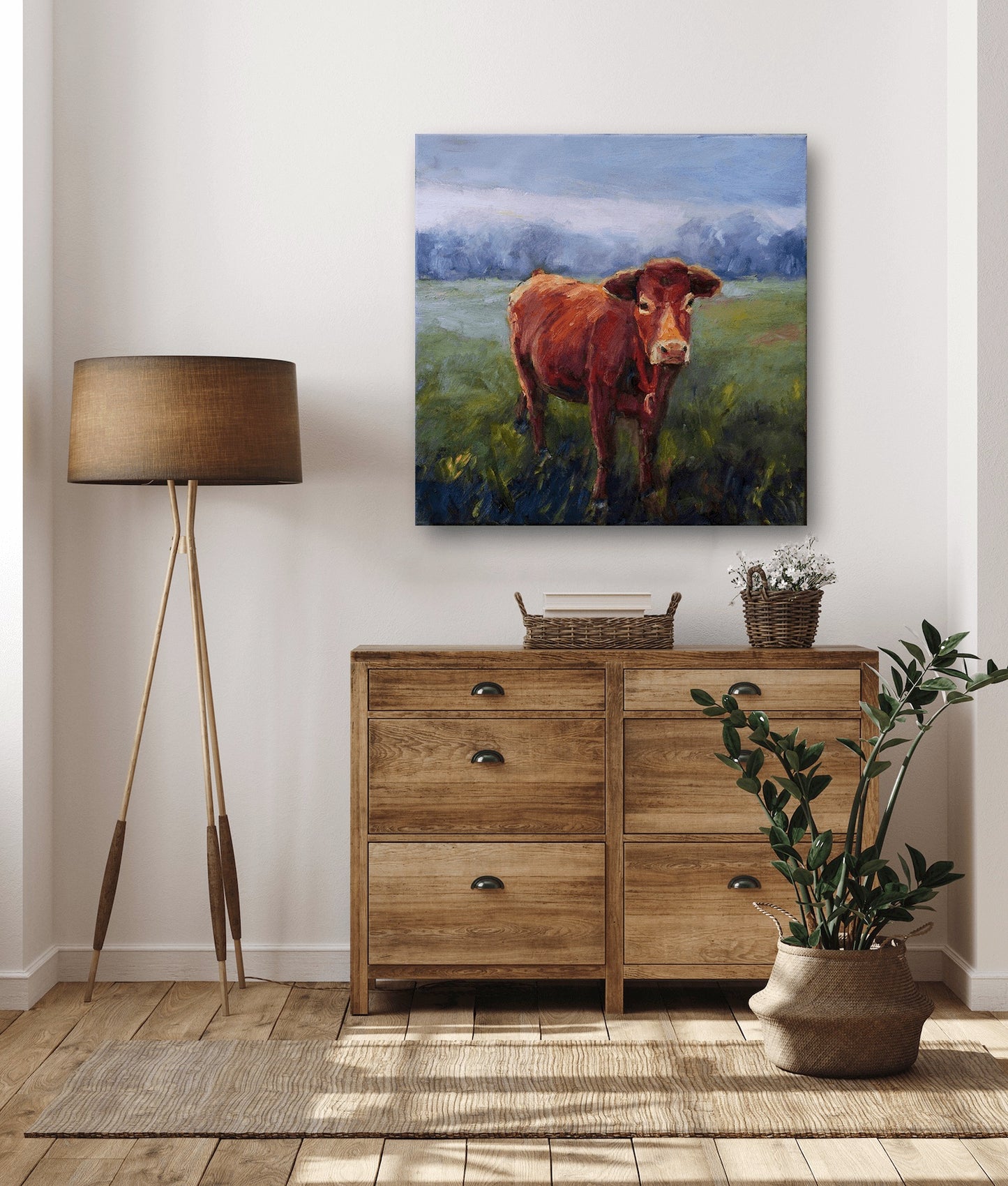 Red Cow Bell Glossy Poster Print