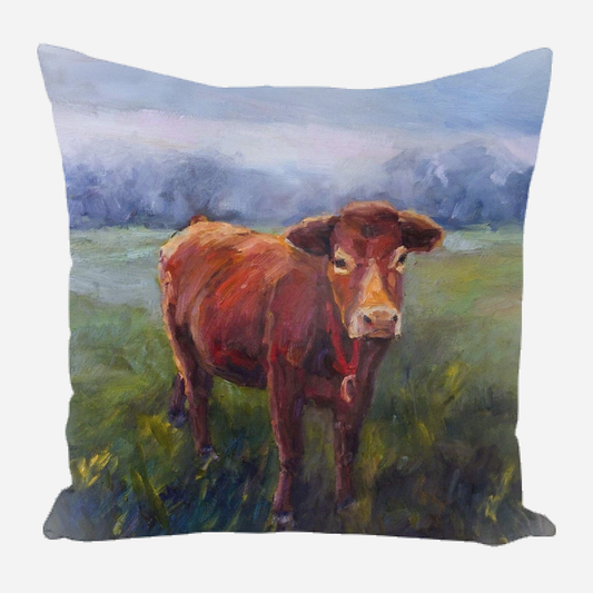 Red Cow Bell Pillow