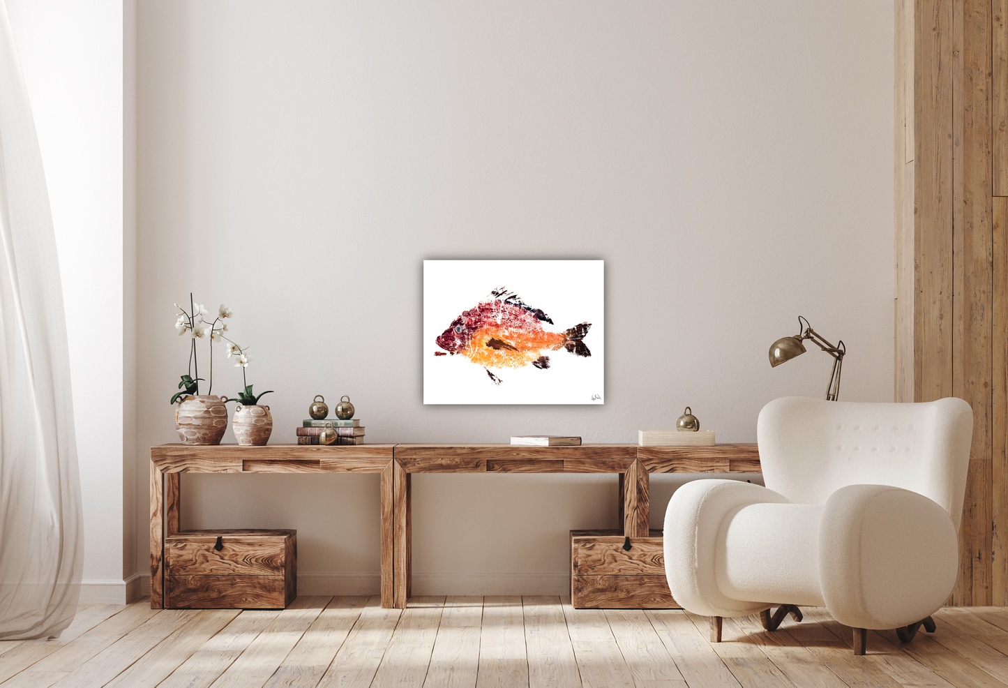 Red Fish II Glossy Poster Print