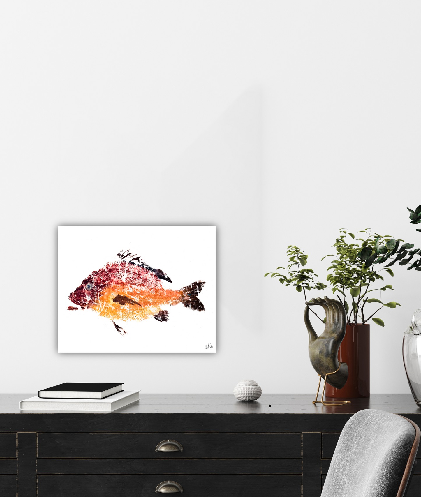 Red Fish II Glossy Poster Print