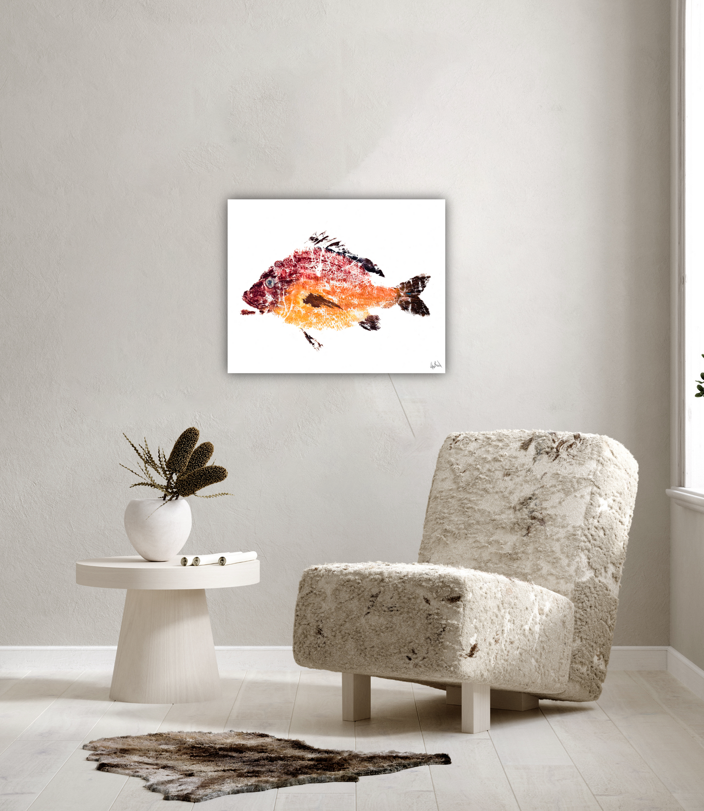 Red Fish II Glossy Poster Print