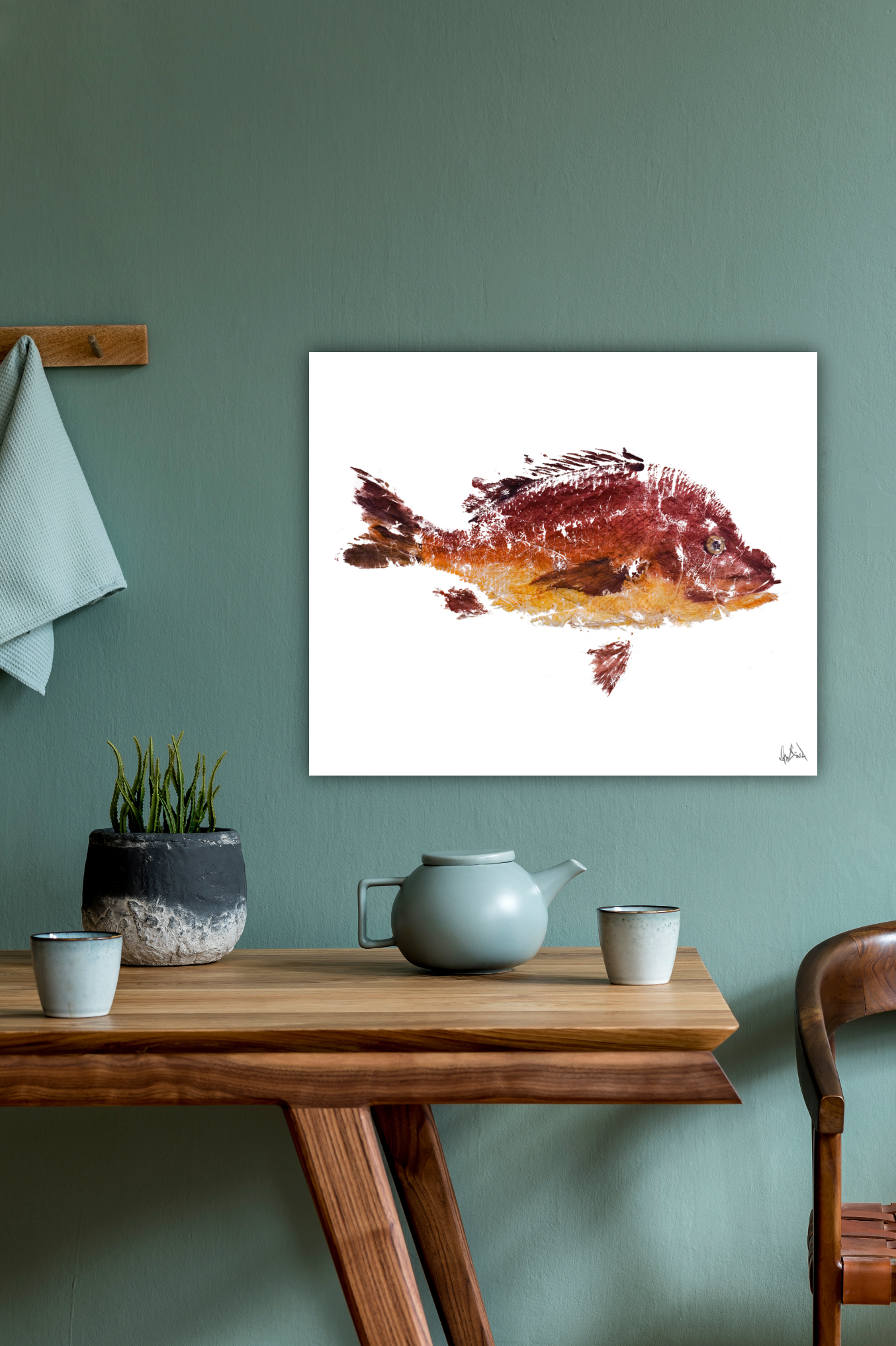 Red Fish I Glossy Poster Print