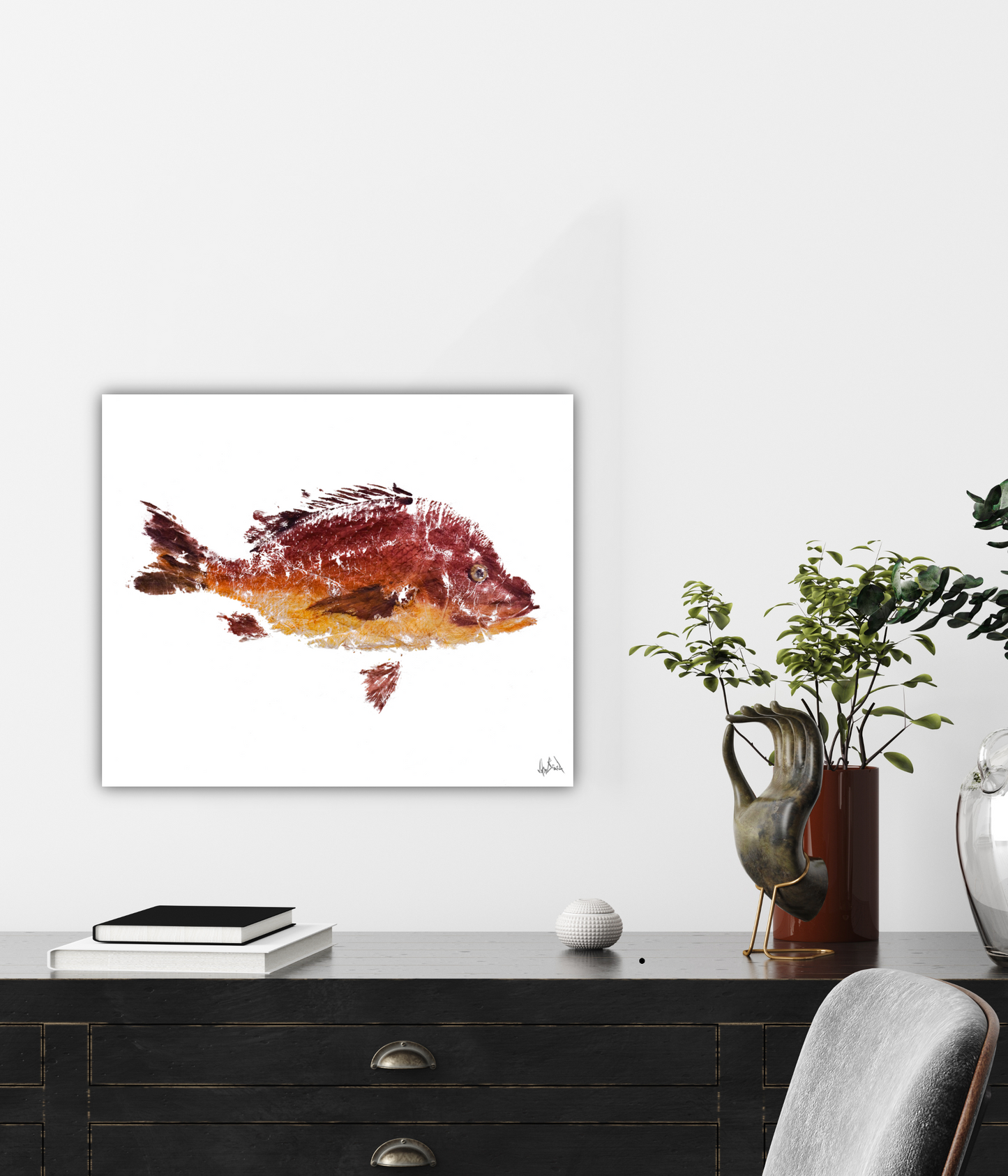 Red Fish I Glossy Poster Print