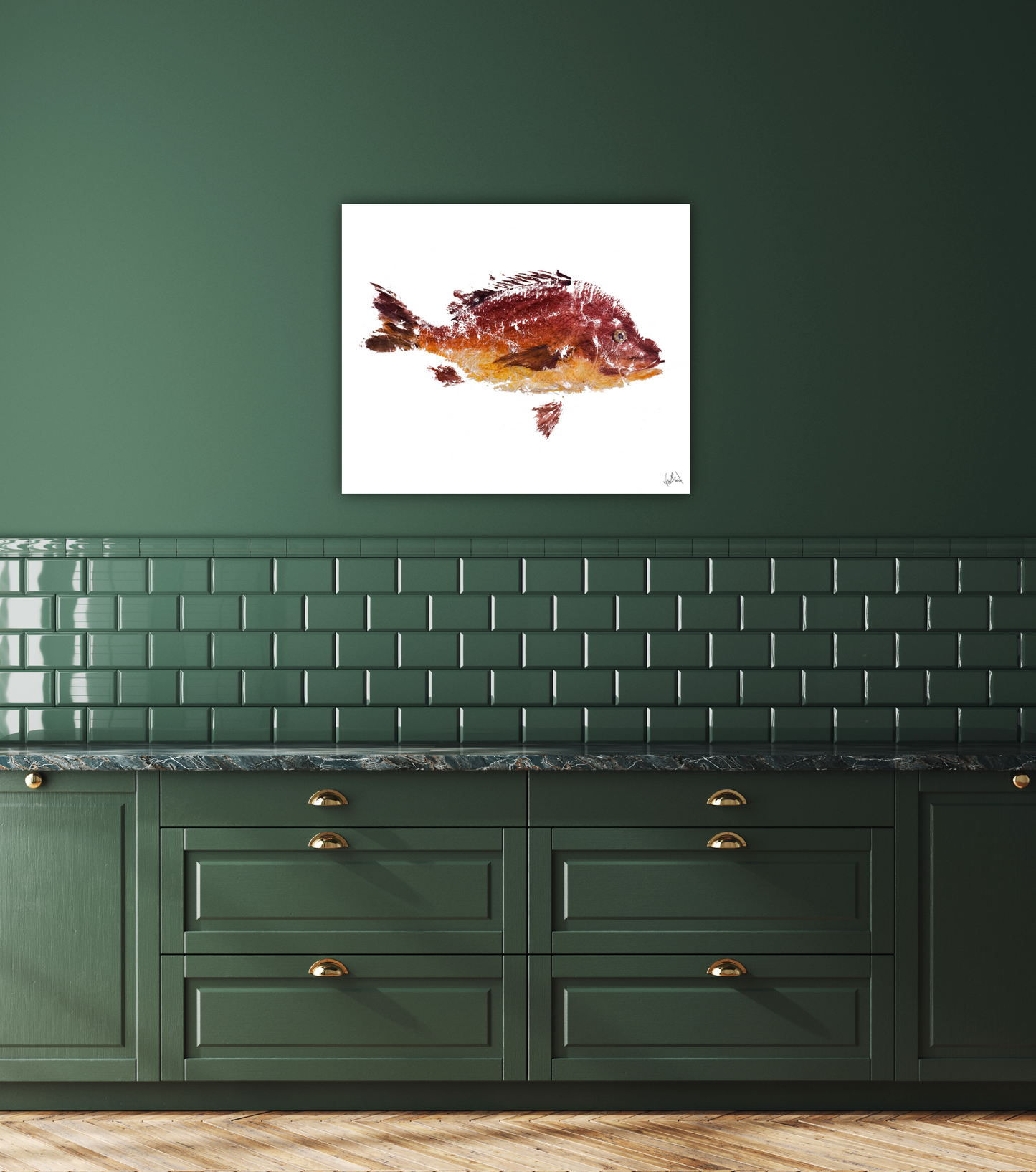 Red Fish I Glossy Poster Print