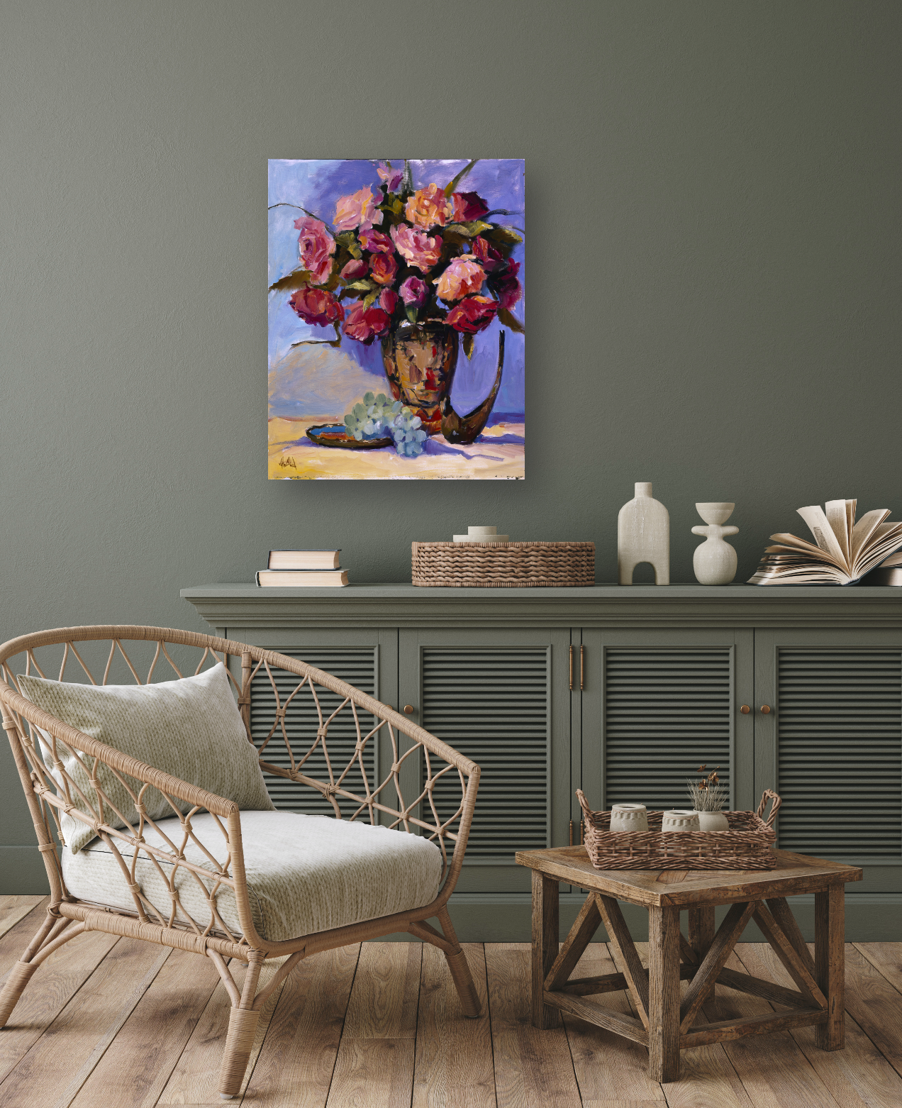 Red Roses Artist Enhanced Canvas Print