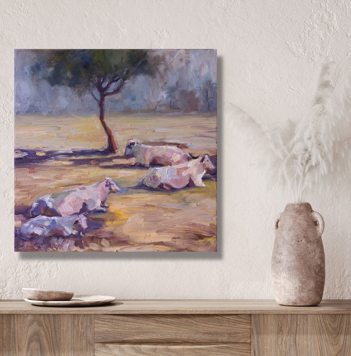 Resting Cows Glossy Poster Print