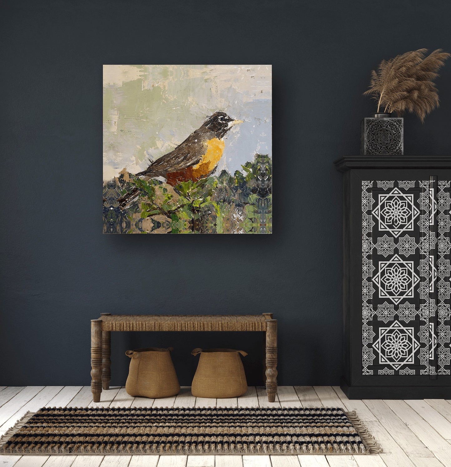 Robin High Gloss Metal Print