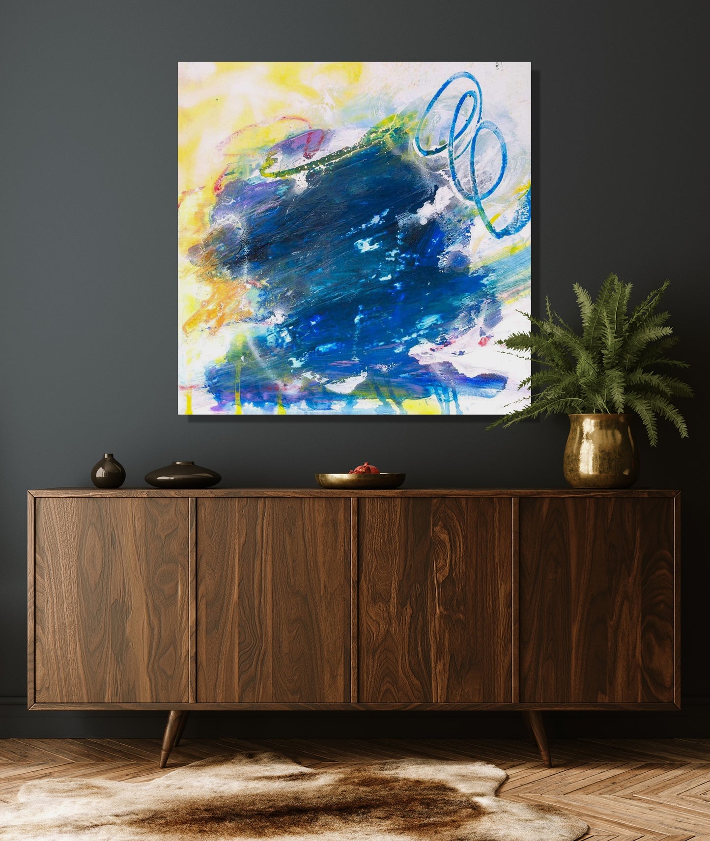 Sapphire Glossy Poster Print