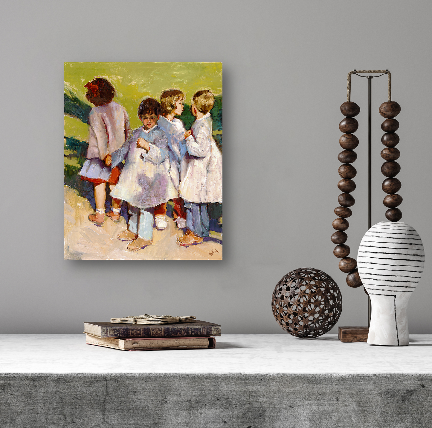 Schoolyard Artist Enhanced Canvas Print