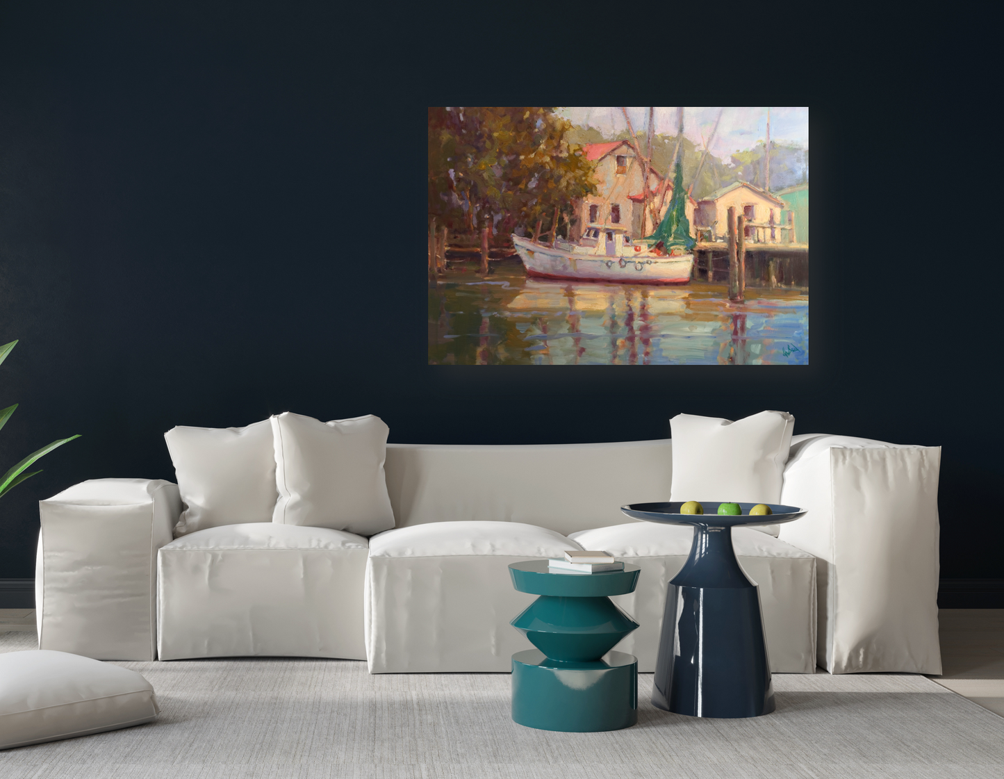 Seine River at Dusk Artist Enhanced Canvas Print