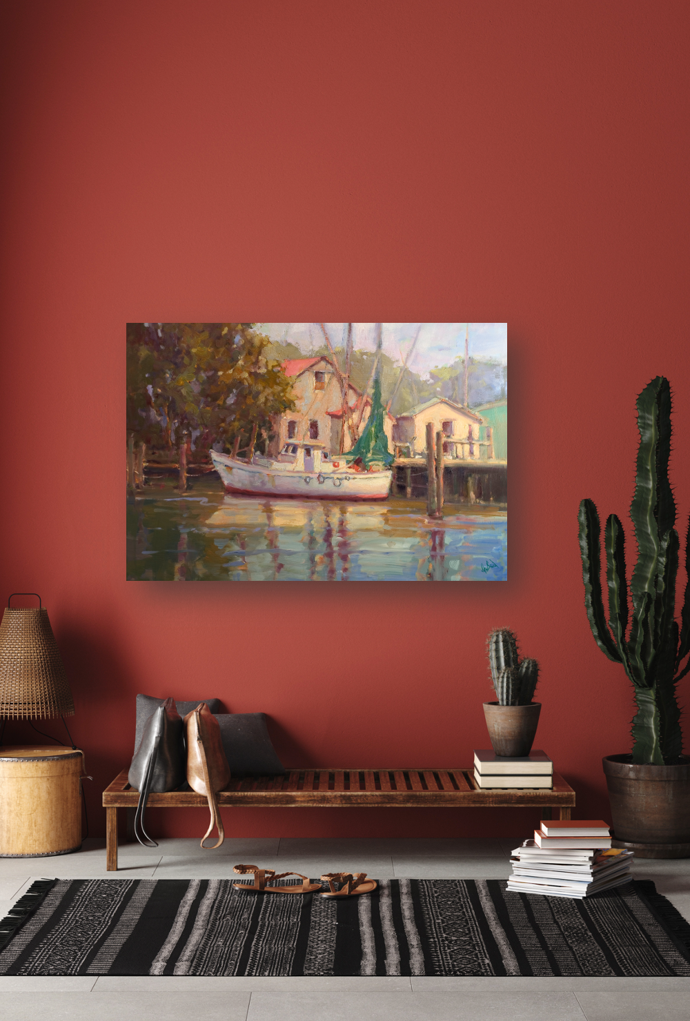 Seine River at Dusk Artist Enhanced Canvas Print