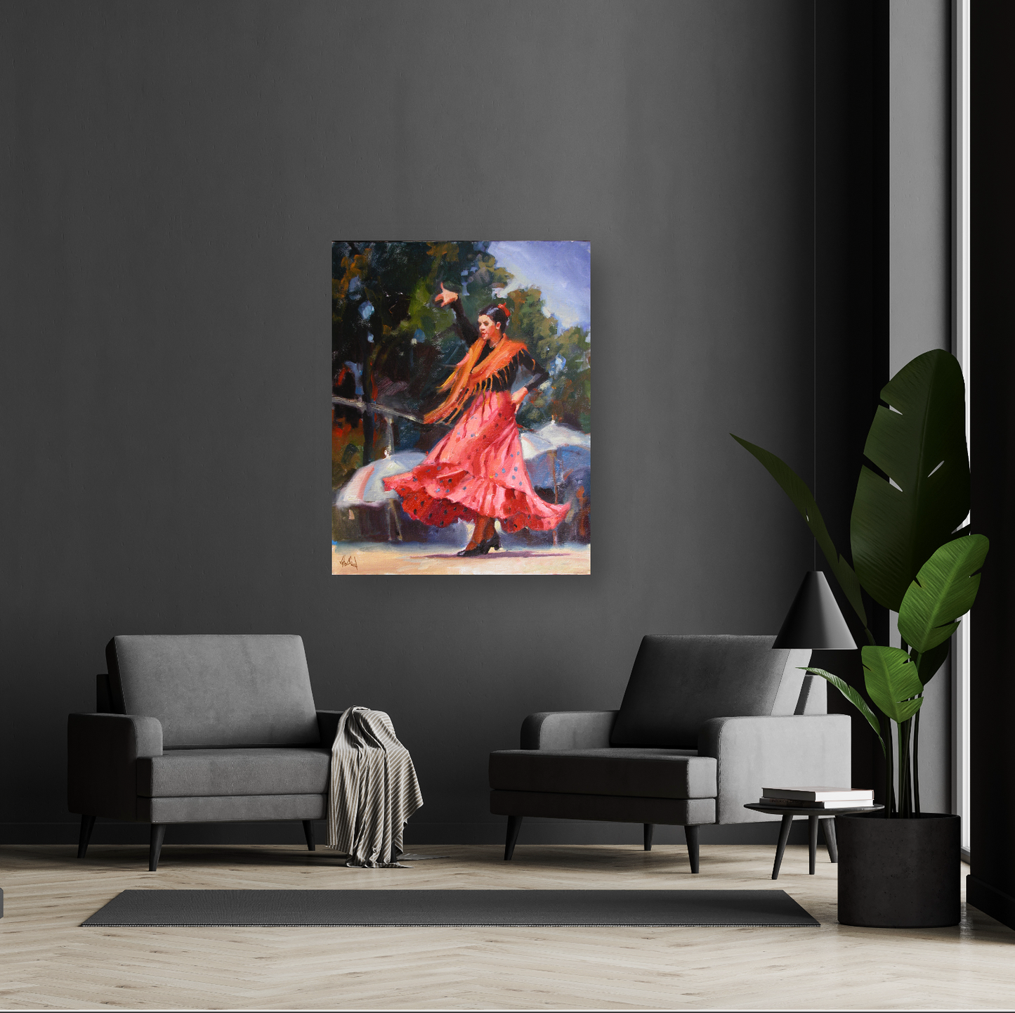 Spanish Dancer Artist Enhanced Canvas Print