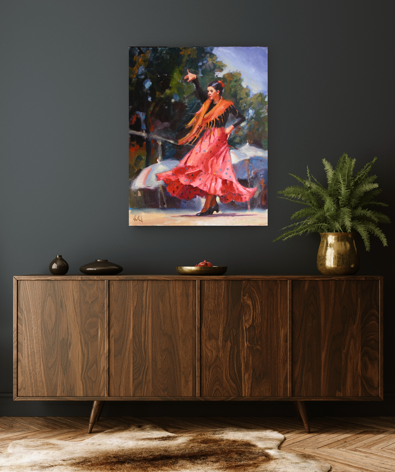 Spanish Dancer Artist Enhanced Canvas Print