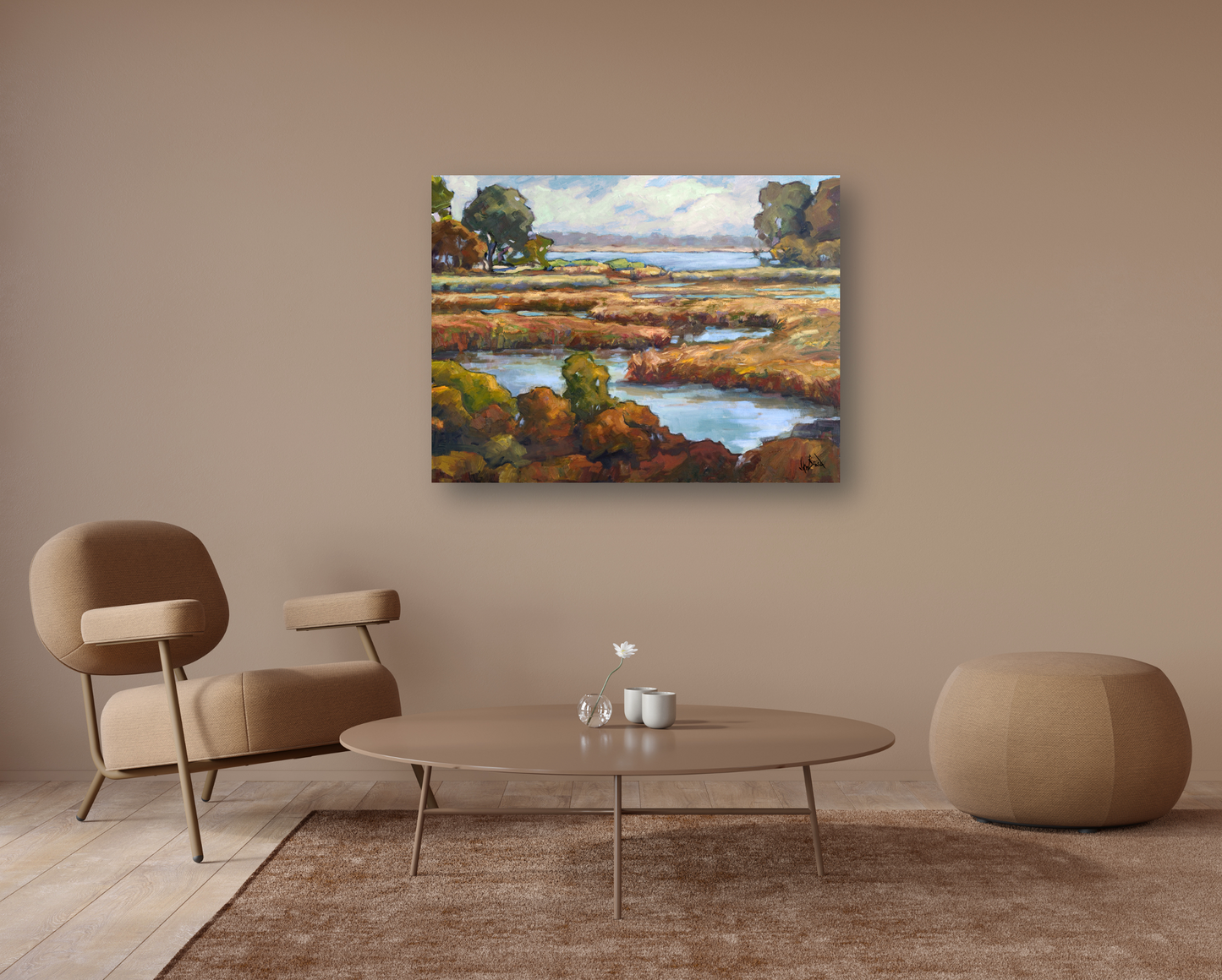 Spoonbill Marsh Artist Enhanced Canvas Print