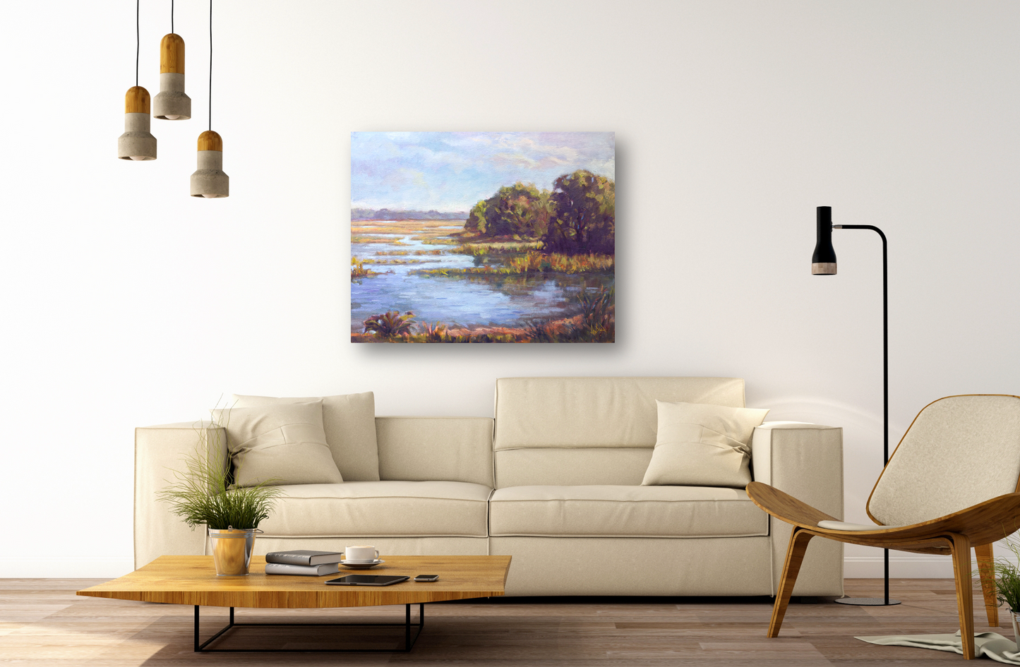 Sunlit Marsh Artist Enhanced Canvas Print