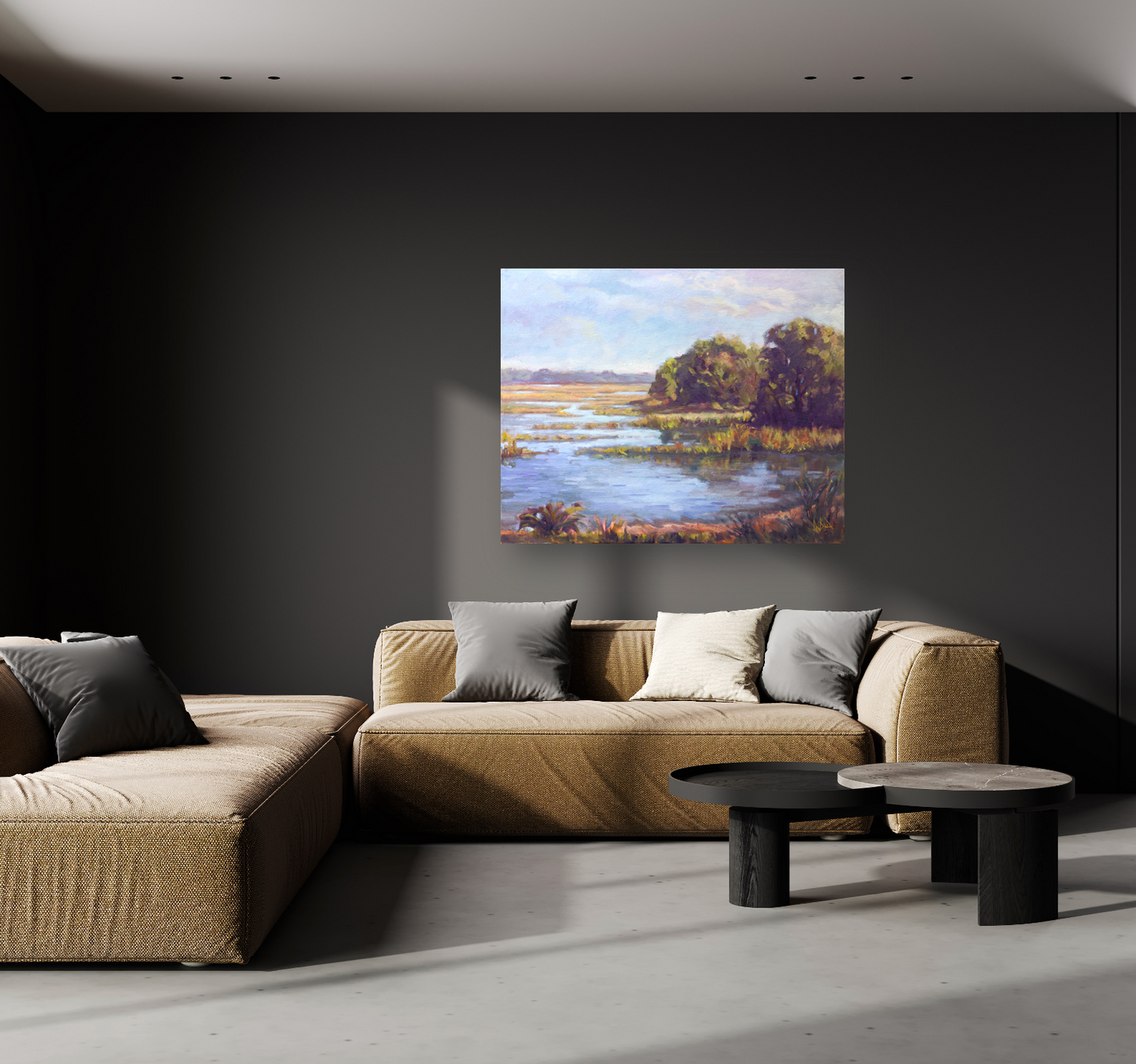 Sunlit Marsh Artist Enhanced Canvas Print