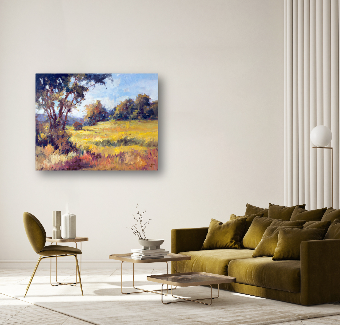 Sunlit Meadow Artist Enhanced Canvas Print