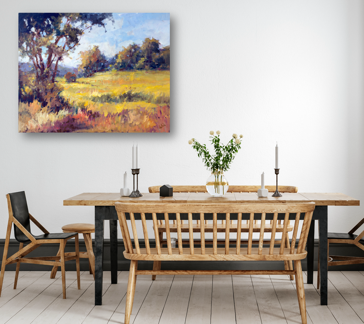 Sunlit Meadow Artist Enhanced Canvas Print