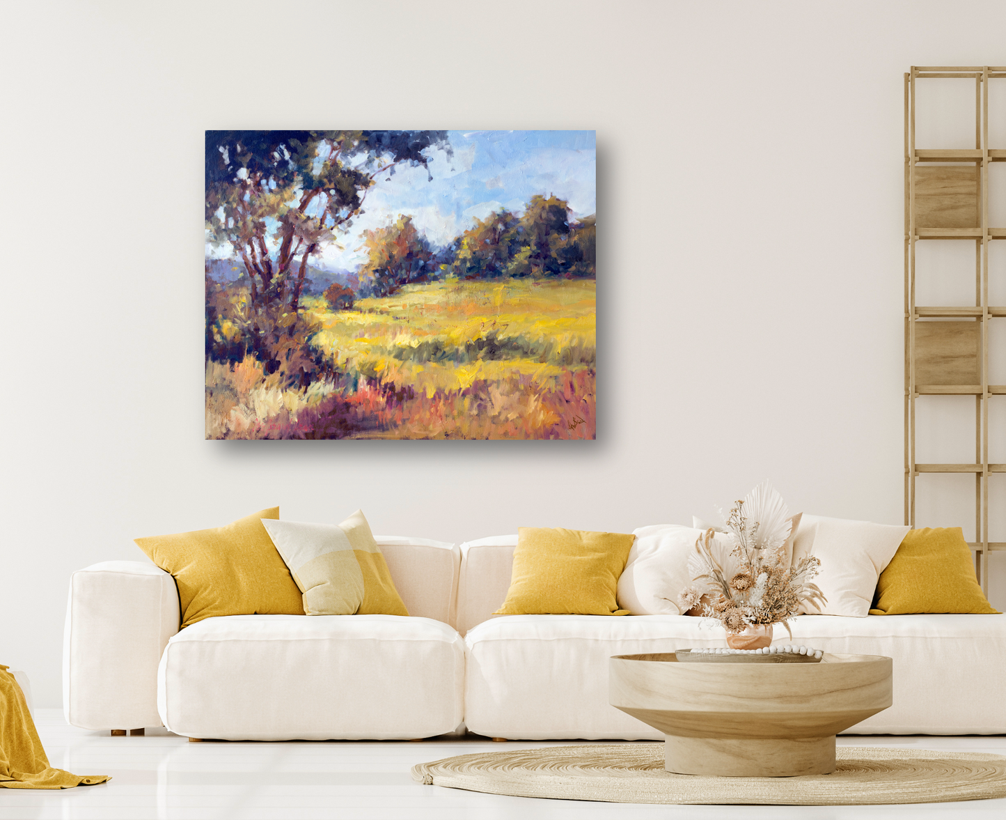 Sunlit Meadow Artist Enhanced Canvas Print