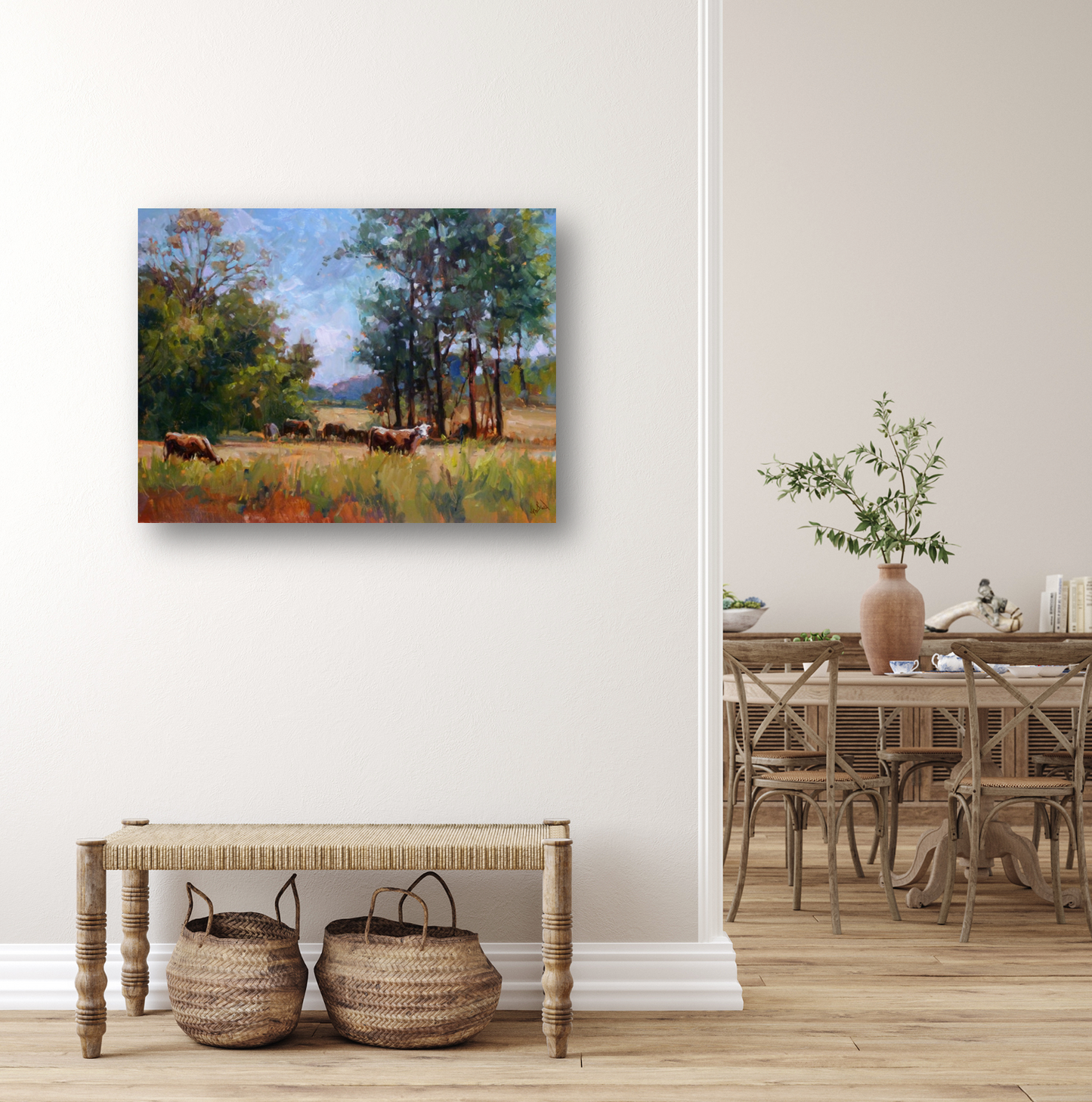 Sunny Pastures Artist Enhanced Canvas Print