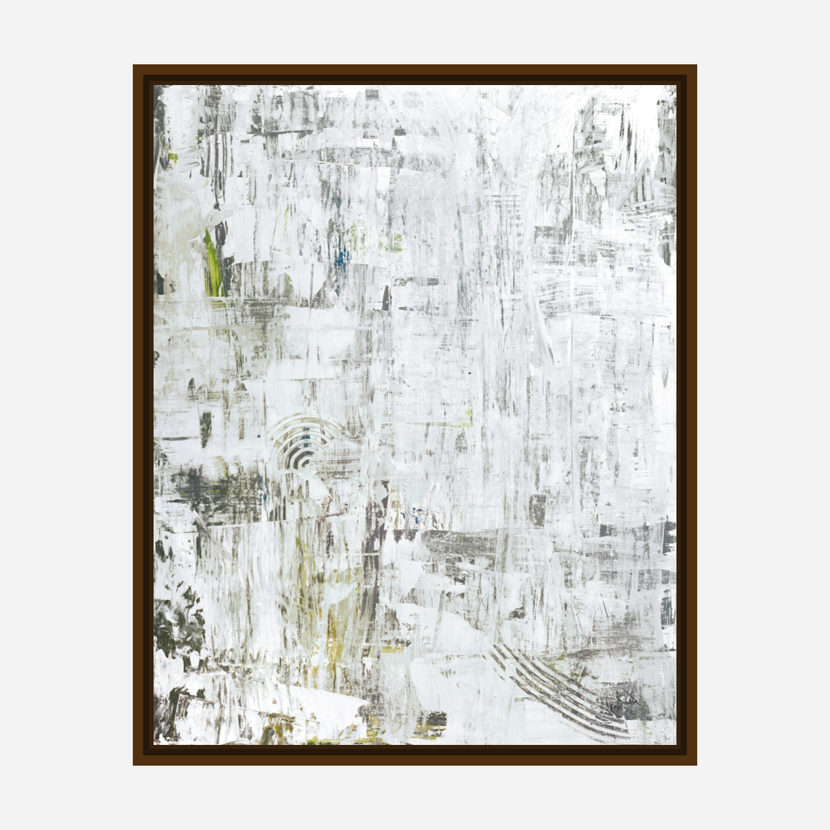 Taupe Gray Abstract Artist Enhanced Canvas Print